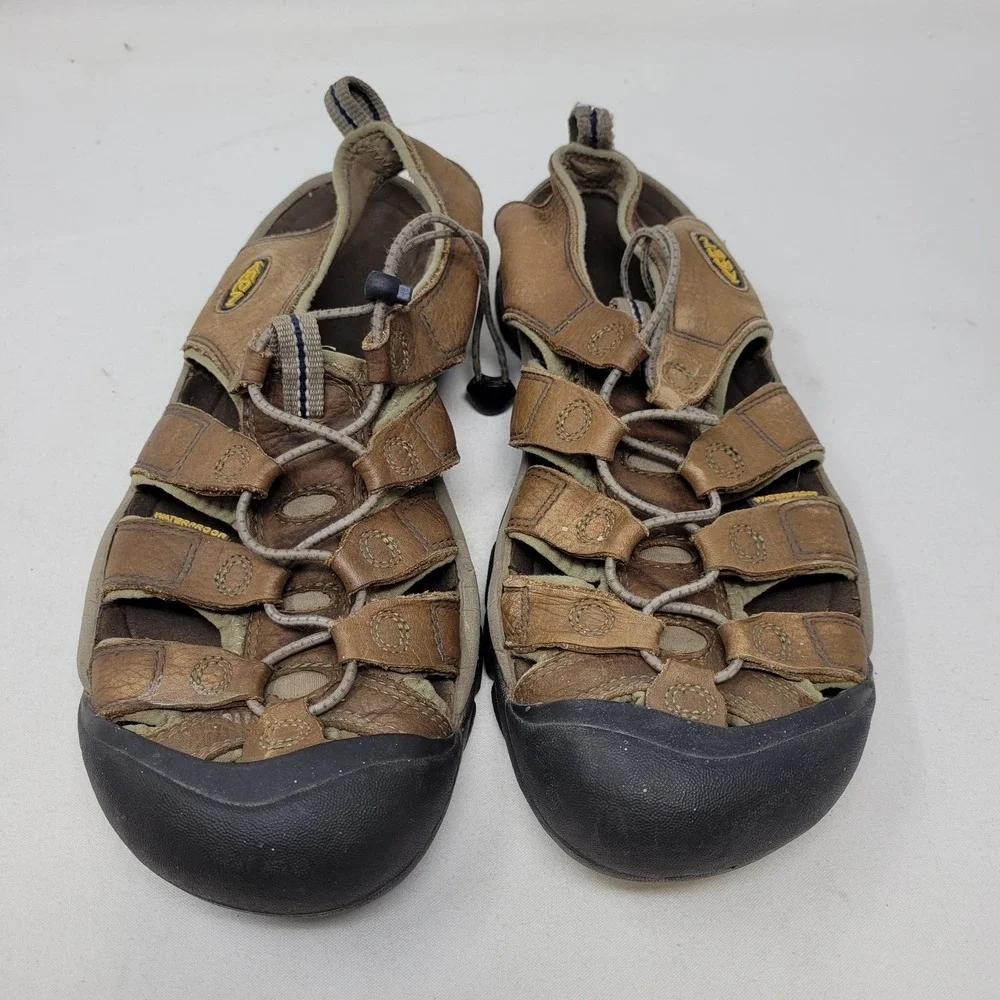 Keen Sandals Mens Size 9‎ Newport Brown Leather Closed Toe Hiking Water Sandals